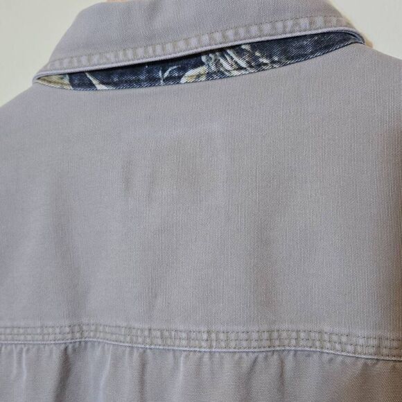 Cabelas Mens Shooting Shirt L Tall Button Up Quilted Shoulder Camo Tan Canvas - Picture 12 of 14